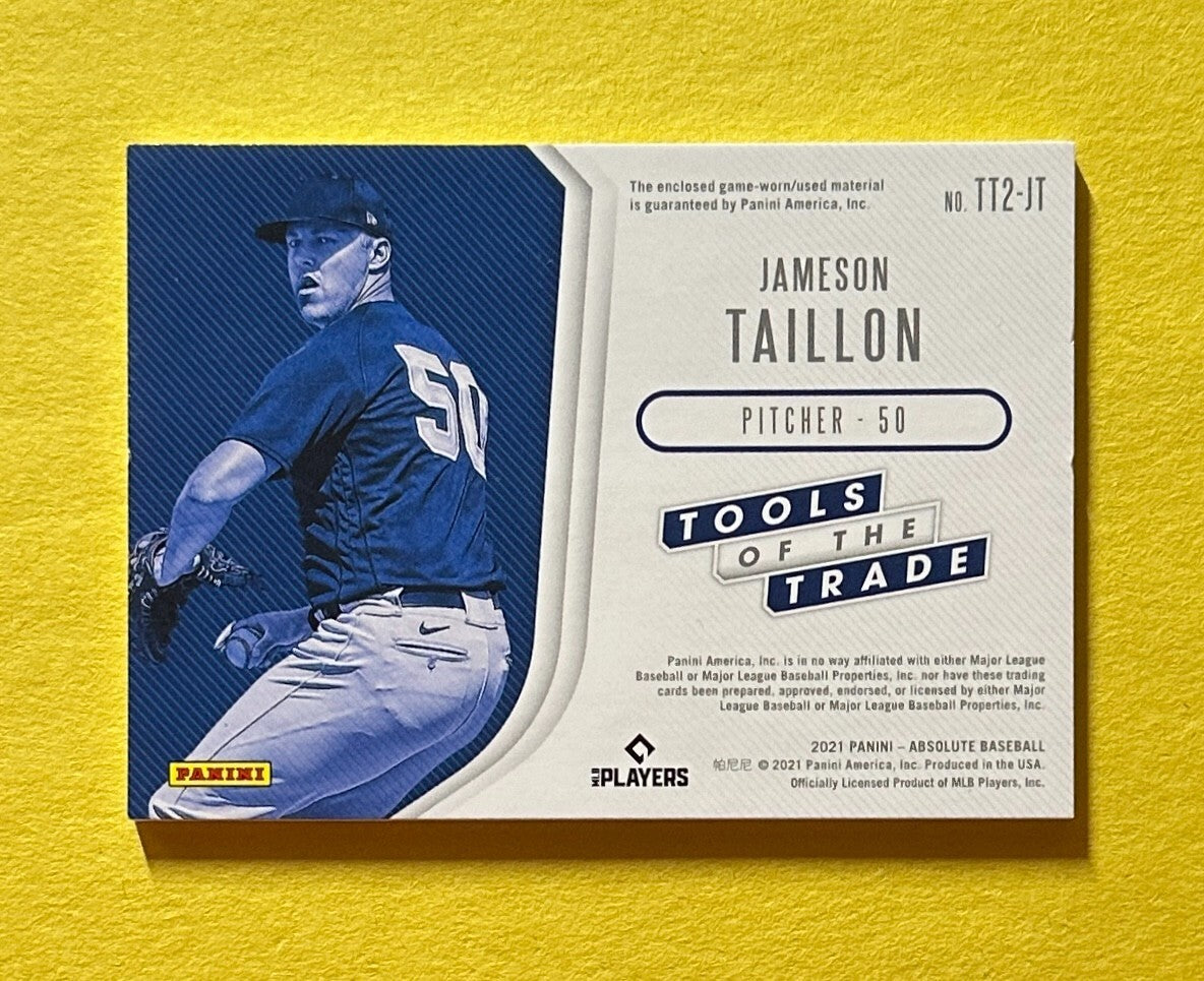 2021 PANINI ABSOLUTE JAMESON TAILLON TOOLS OF THE TRADE DUAL RELIC #TT2-JT