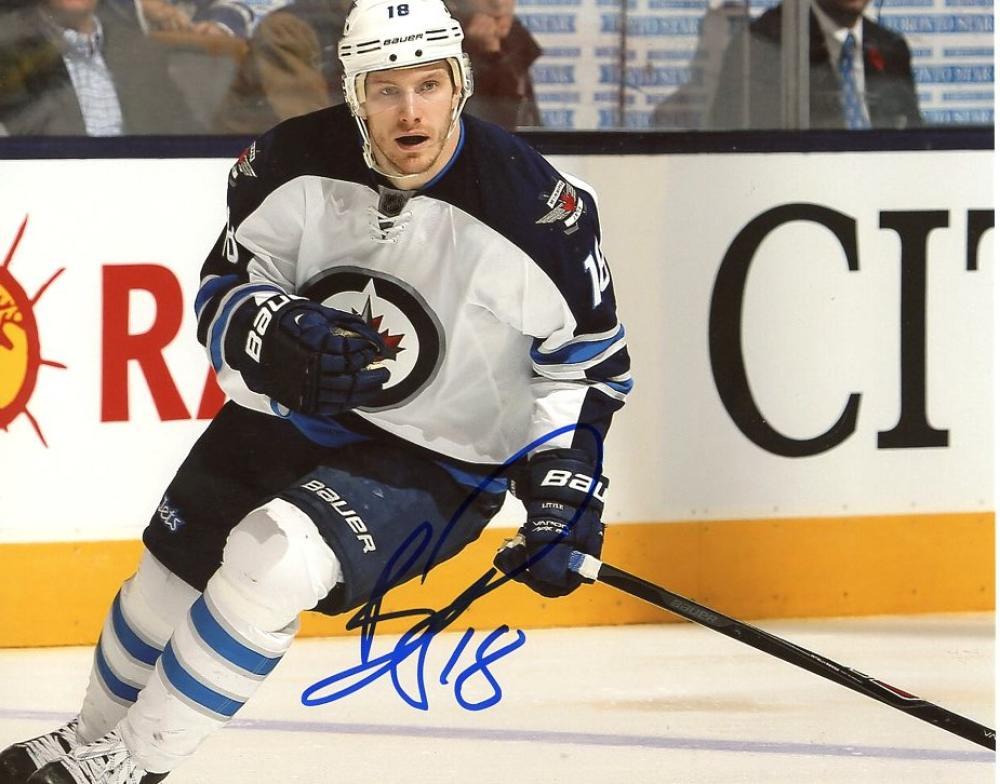 BRYAN LITTLE WINNIPEG JETS SIGNED AUTOGRAPHED 8X10 PHOTO W/COA