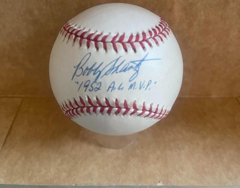 BOBBY SHANTZ 1952 A.L. MVP SIGNED AUTOGRAPHED A.L. BASEBALL BECKETT AUTH