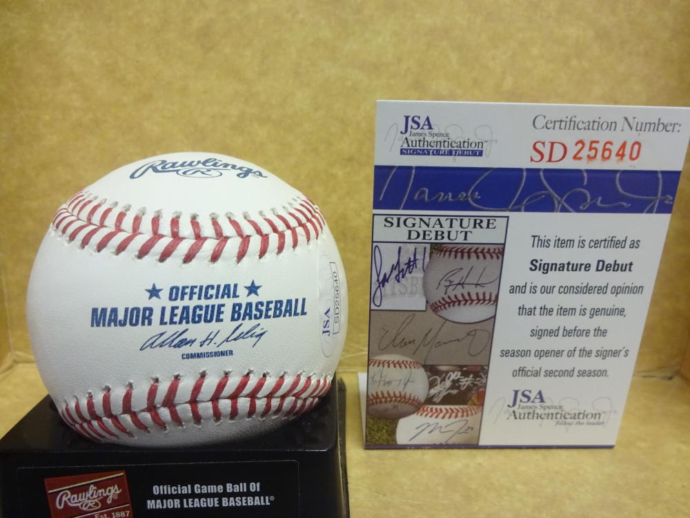 DAVID DAHL COLORADO ROCKIES SIGNATURE DEBUT SIGNED M.L. BASEBALL JSA SD25640