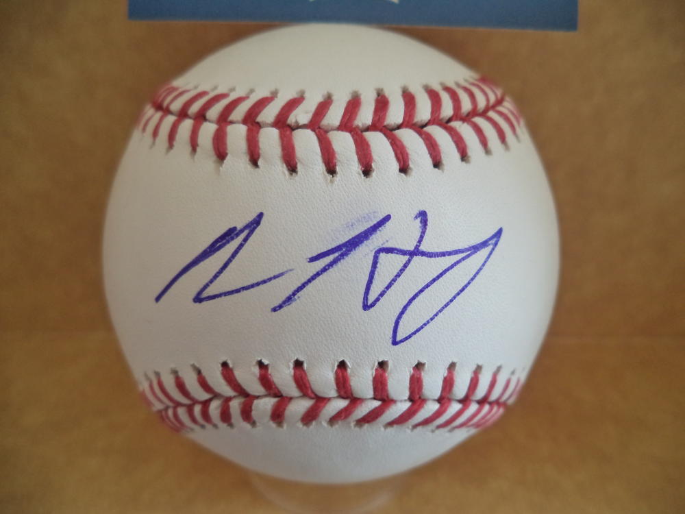 ADAM HASELEY PHILADELPHIA PHILLIES ROOKIE YEAR SIGNED BASEBALL BECKETT R01039