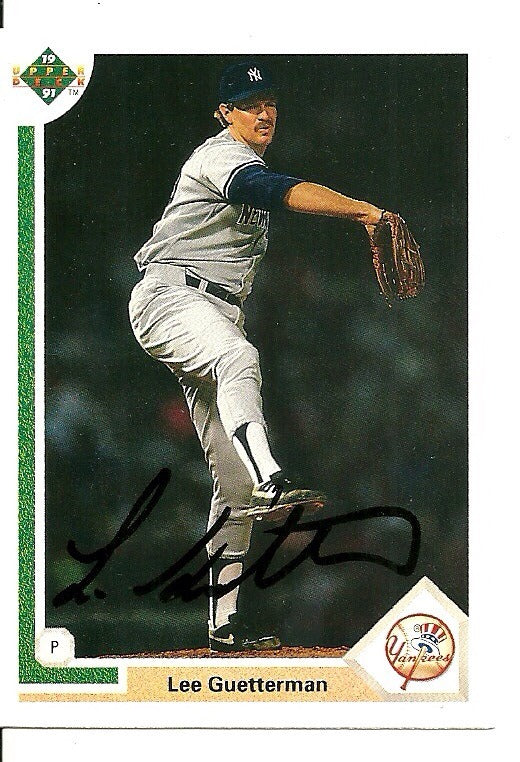 LEE GUETTERMAN NEW YORK YANKEES SIGNED AUTO 1991 UPPER DECK CARD #481 W/COA