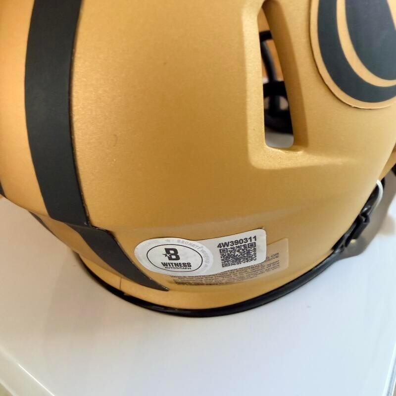 FRANK GORE 49ERS SIGNED AUTOGRAPHED VRAVE MINI HELMET BECKETT