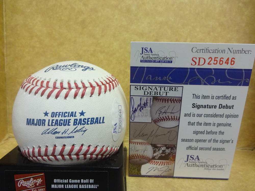 DAVID DAHL COLORADO ROCKIES SIGNATURE DEBUT SIGNED M.L. BASEBALL JSA SD25646