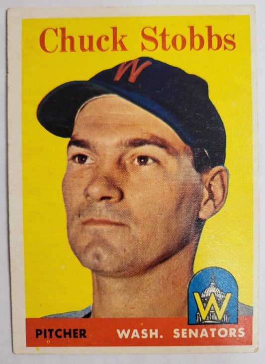 1958 TOPPS CHUCK STOBBS SENATORS #239 GREAT CONDITION