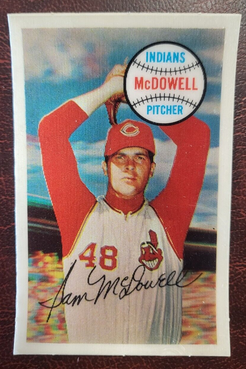 1970 KELLOGGS 3-D SAM MCDOWELL INDIANS BASEBALL CARD #50 VINTAGE NO CRACKS