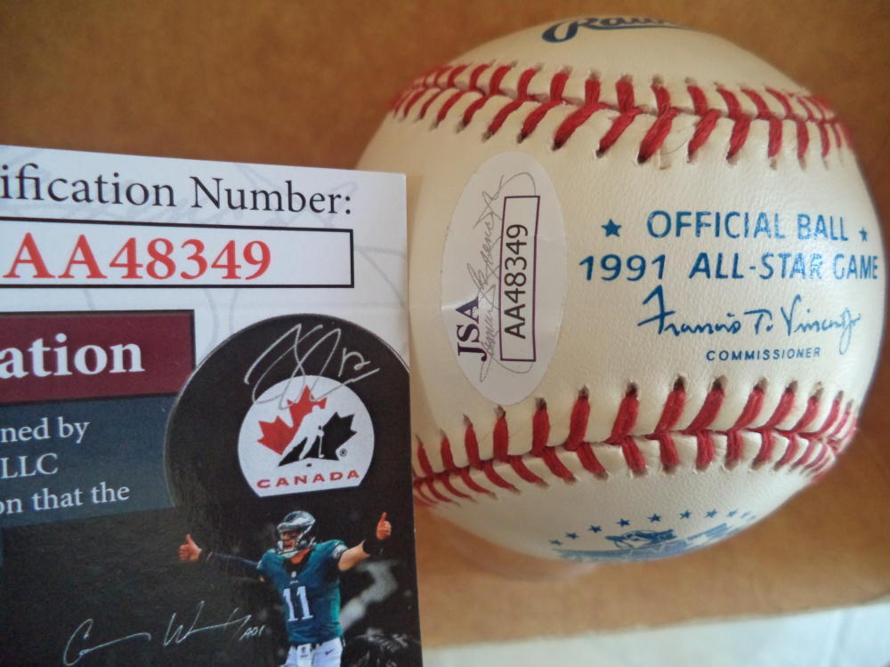 MEL ALLEN HOF RADIO ANNOUNCER SIGNED AUTO 1991 ALL STAR BASEBALL JSA AA48349