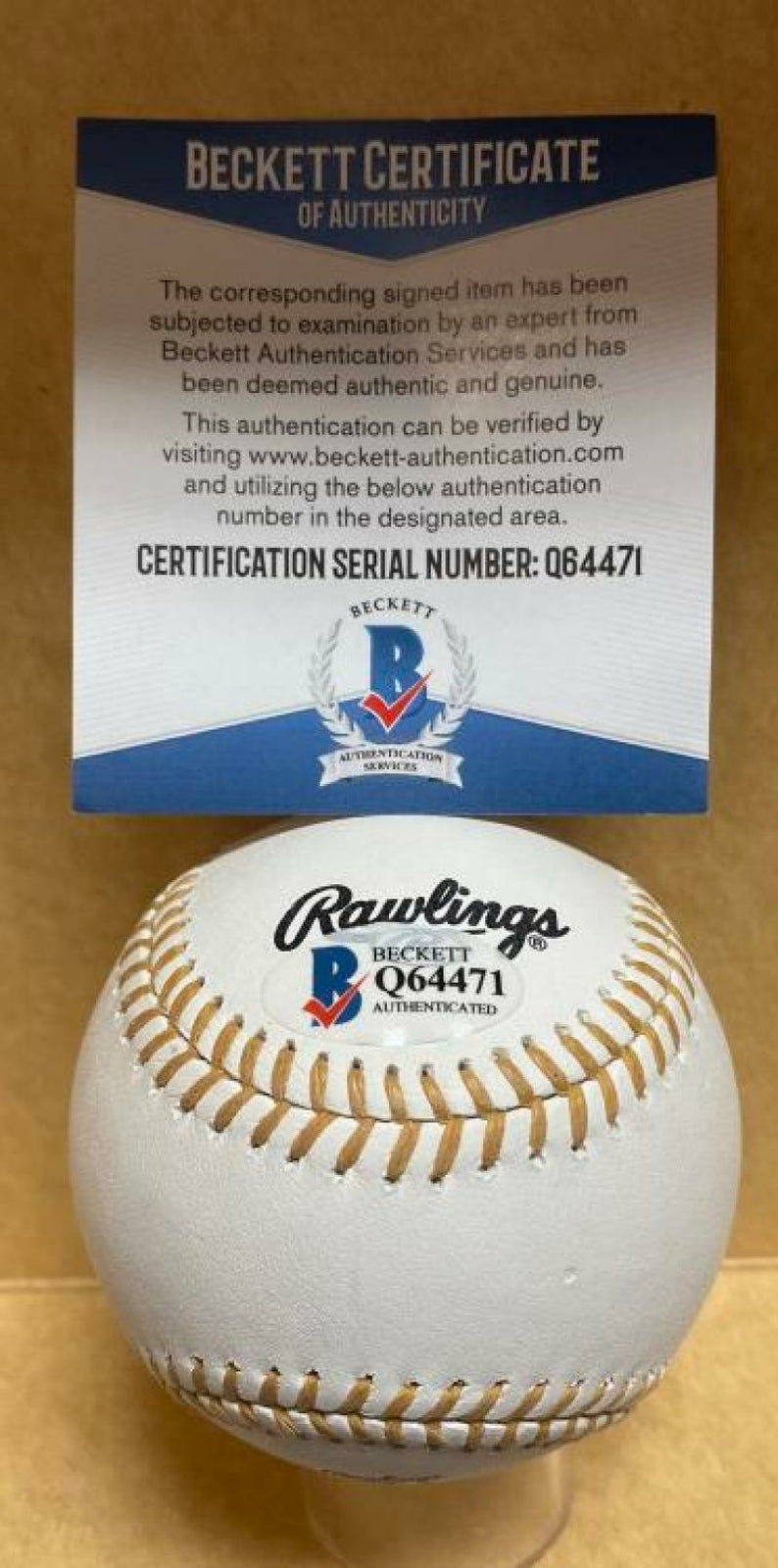 MIKE MATHENY GIANTS/CARDINALS SIGNED GOLD GLOVE BASEBALL 4X BECKETT Q64471