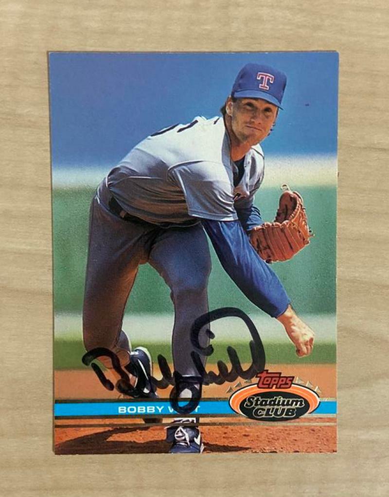 BOBBY WITT TEXAS RANGERS SIGNED 1991 TOPPS STADIUM CLUB CARD #96 W/COA