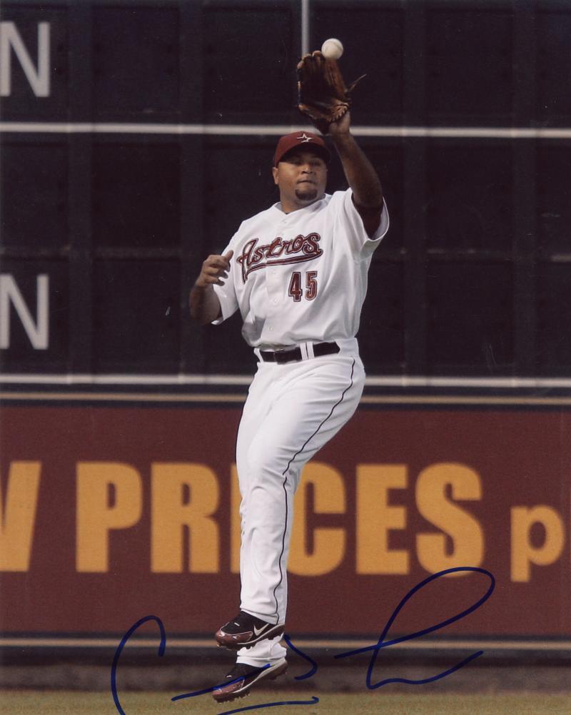 CARLOS LEE HOUSTON ASTROS SIGNED AUTOGRAPHED OUTFIELD 8X10 PHOTO W/COA