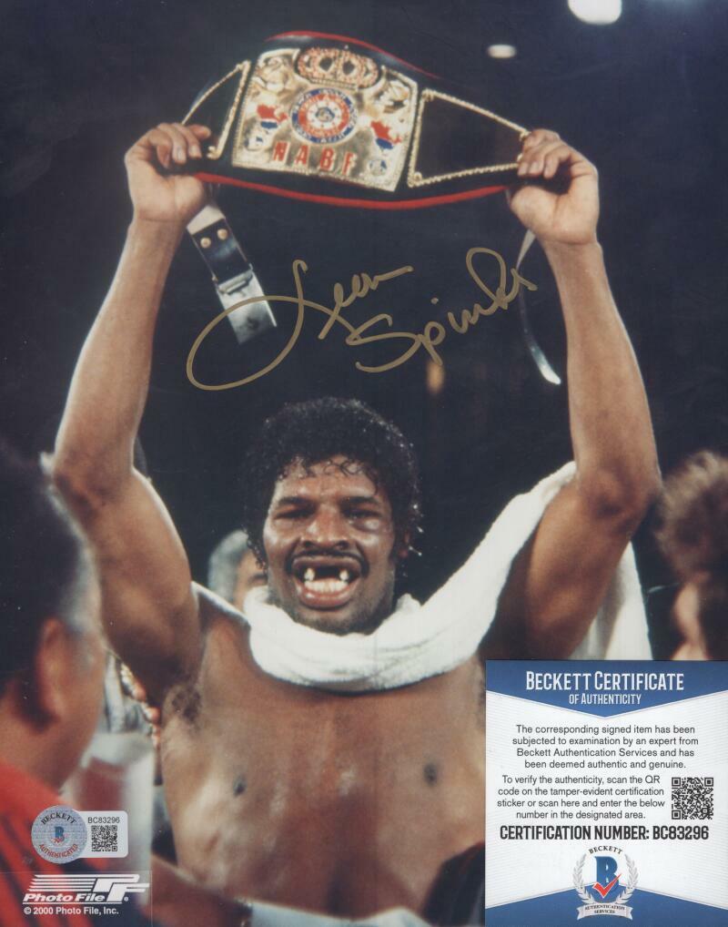 LEON SPINKS HEAVYWEIGHT CHAMPION  SIGNED 8X10 PHOTO BECKETT BC83296
