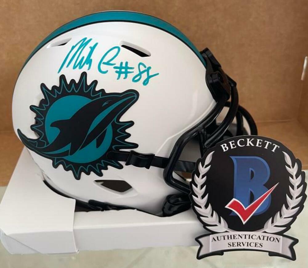 MIKE GESICKI DOLPHINS SIGNED AUTO LUNAR ECLIPSE MINI HELMET BECKETT WITNESS 