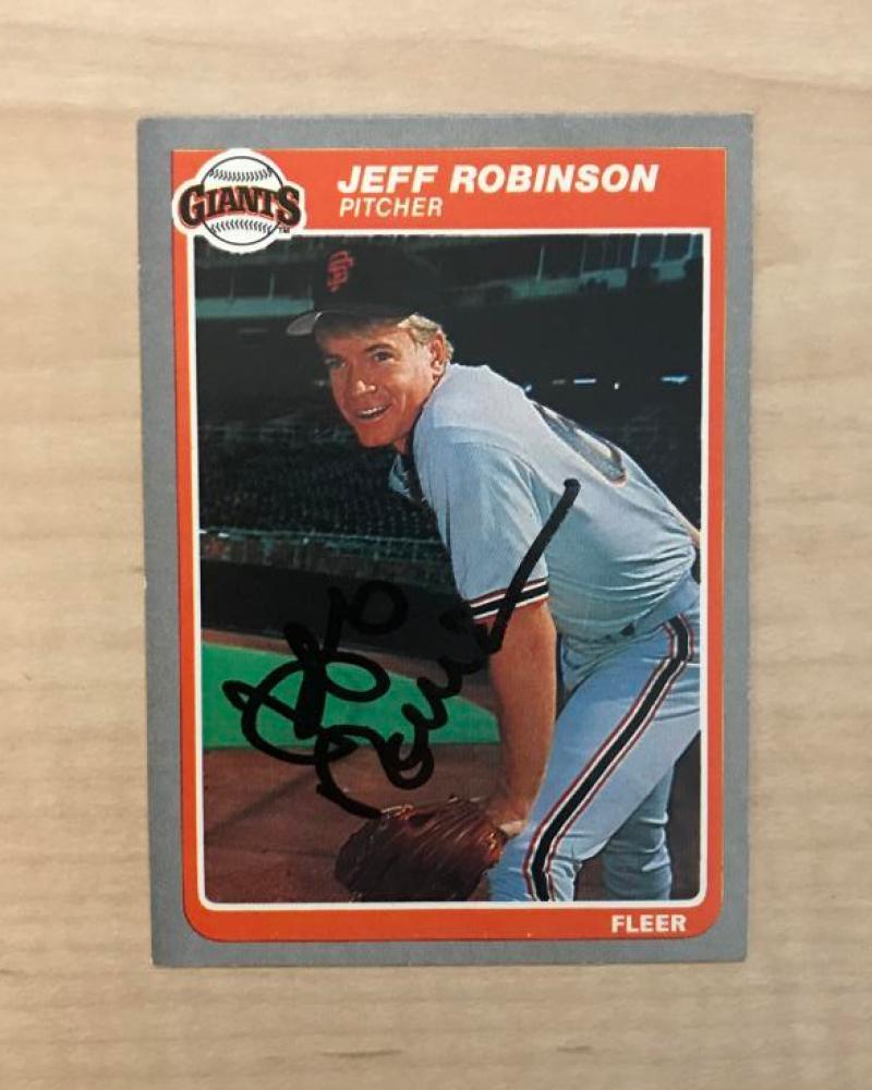 JEFF ROBINSON SAN FRANCISCO GIANTS SIGNED AUTOGRAPHED 1985 FLEER CARD #620 W/COA