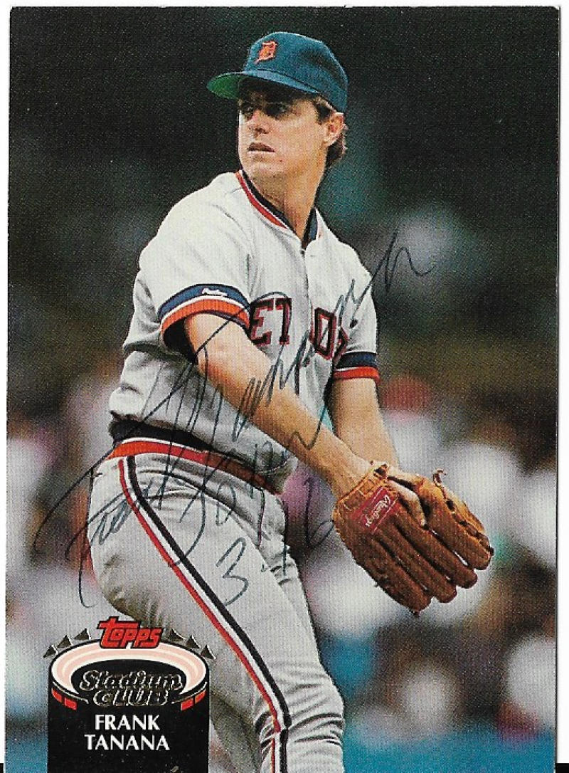 FRANK TANANA DETROIT TIGERS SIGNED AUTOGRAPH 1992 STADIUM CLUB #416 CARD COA