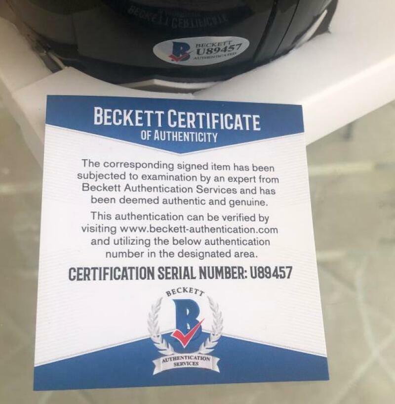 KEELAN COLE JACKSONVILLE JAGUARS SIGNED MINI HELMET BECKETT U89457