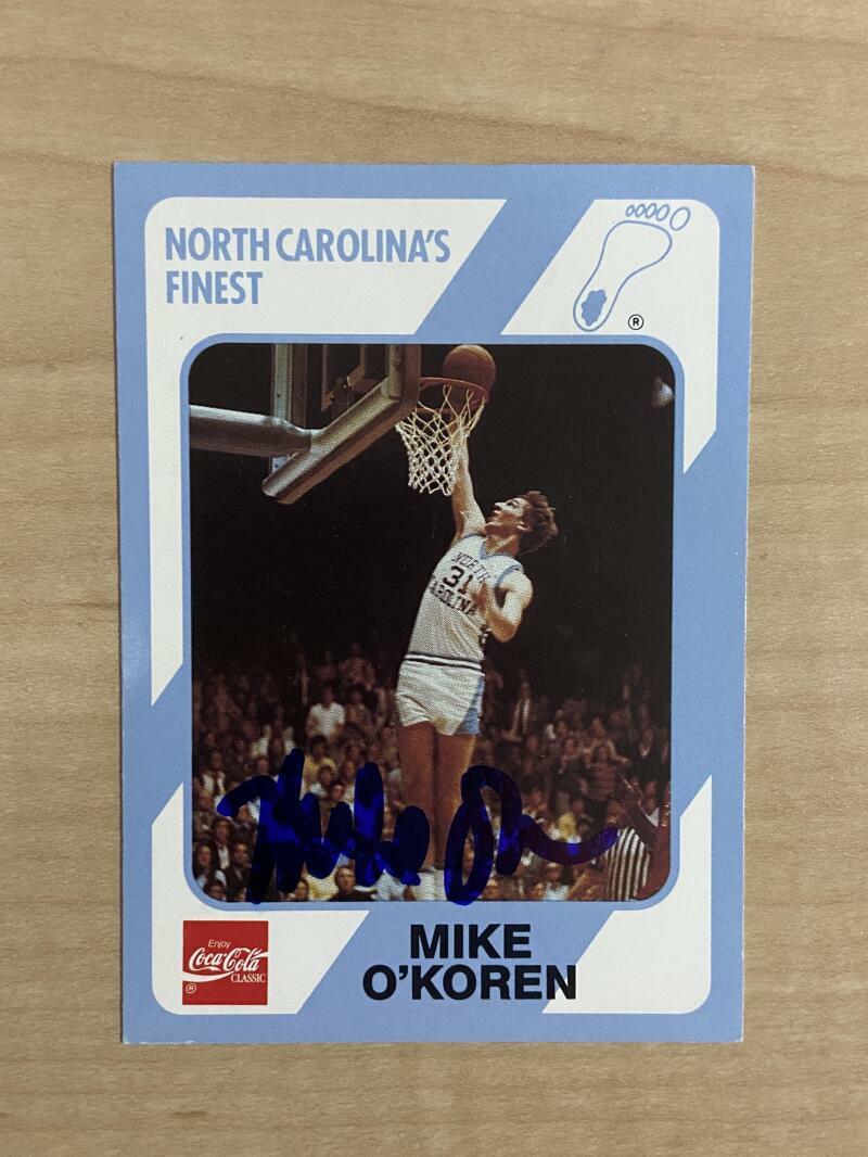 MIKE OKOREN NORTH CAROLINA SIGNED AUTOGRAPHED 89-90 COLLEGIATE CARD #57 W/COA