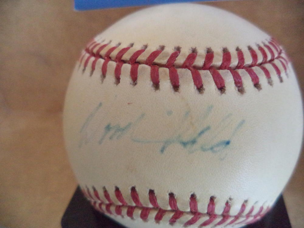 WOODIE HELD YANKEES/SENATORS RARE DECEASED SIGNED A.L. BASEBALL BECKETT C95211
