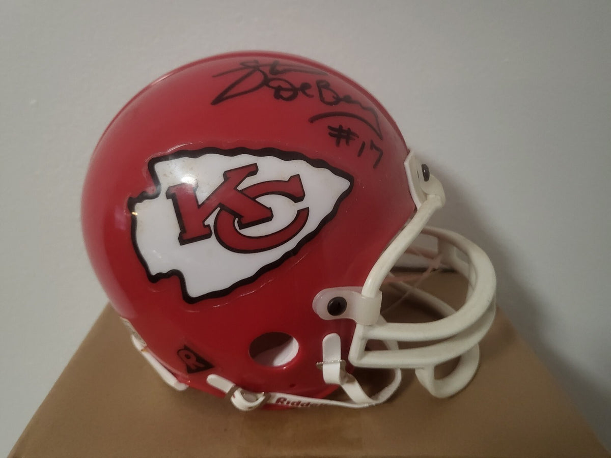 STEVE DEBERG KANSAS CITY CHIEFS SIGNED AUTOGRAPHED AUTO MINI HELMET W/COA