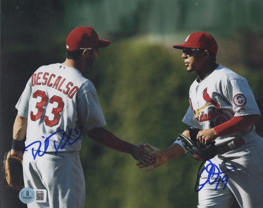 DANIEL DESCALSO/JON JAY CARDINALS SIGNED AUTOGRAPHED 8X10 PHOTO BECKETT AUTH