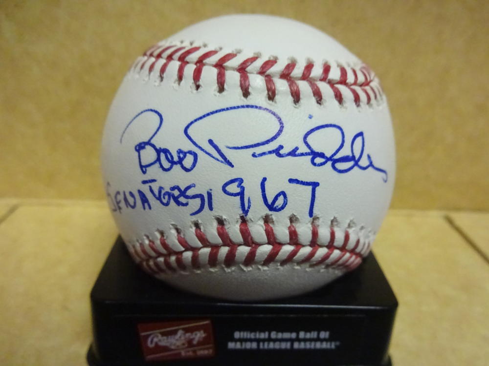 BOB PRIDDY  SENATORS 1967 SIGNED M.L. BASEBALL W/COA