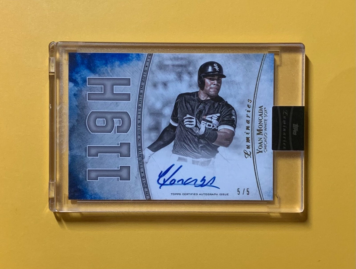 2017 TOPPS LUMINARIES AUTO YOAN MONCADA 119 HITS /5 #HK-YMO WHITE SOX 