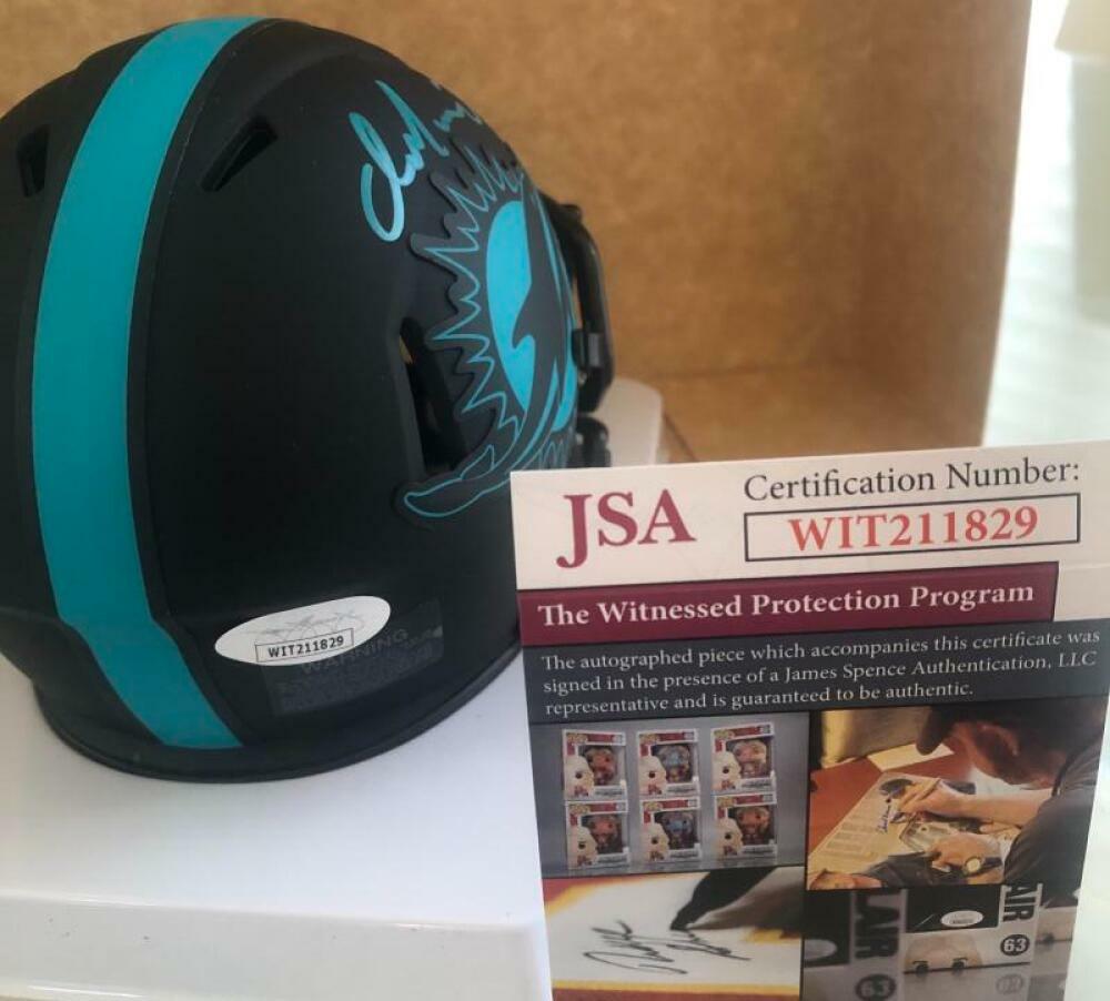 DAN MARINO MIAMI DOLPHINS SIGNED AUTO ECLIPSE SPEED MINI HELMET JSA WITNES