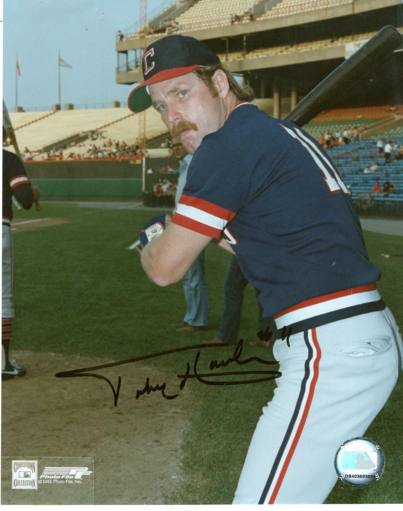 TOBY HARRAH CLEVELAND INDIANS   SIGNED AUTOGRAPHED 8X10 PHOTO W/ COA