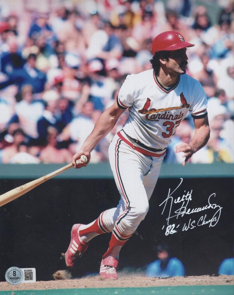 KEITH HERNANDEZ CARDINALS 82 WS CHAMPS SIGNED 8X10 PHOTO BECKETT AUTH