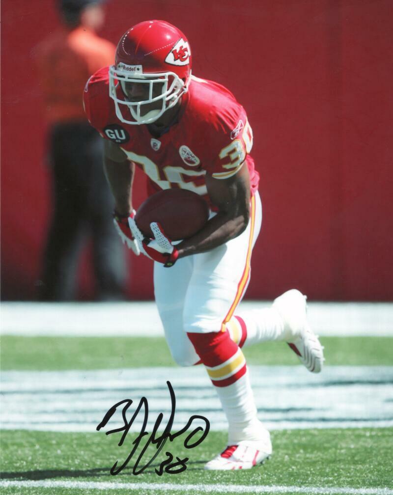 B.J. SAMS  KANSAS CITY CHIEFS SIGNED AUTOGRAPHED 8X10 PHOTO W/ COA
