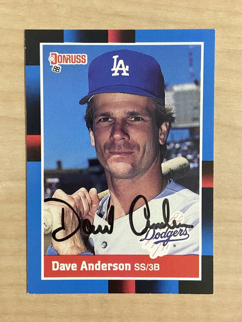 DAVE ANDERSON LOS ANGELES DODGERS SIGNED AUTOGRAPHED 1988 DONRUSS CARD#475 W/COA