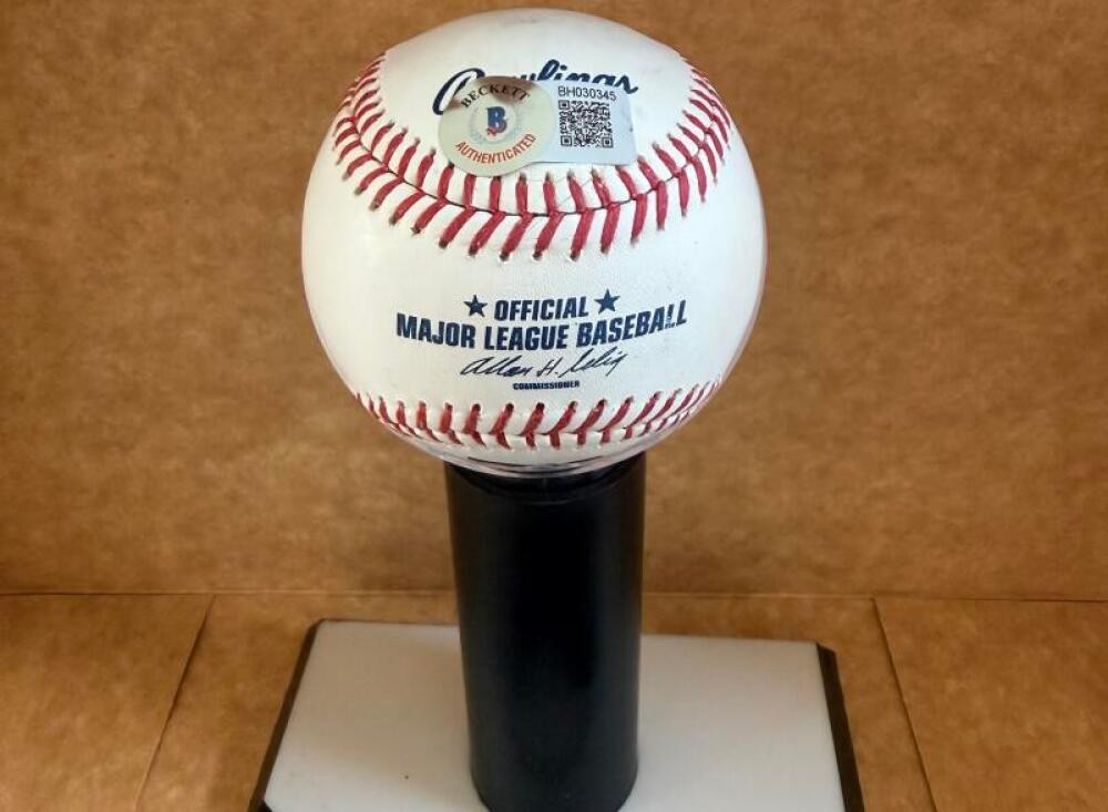 MATT OLSON ATLANTA BRAVES SIGNED AUTOGRAPHED M.L. BASEBALL BECKETT AUTH