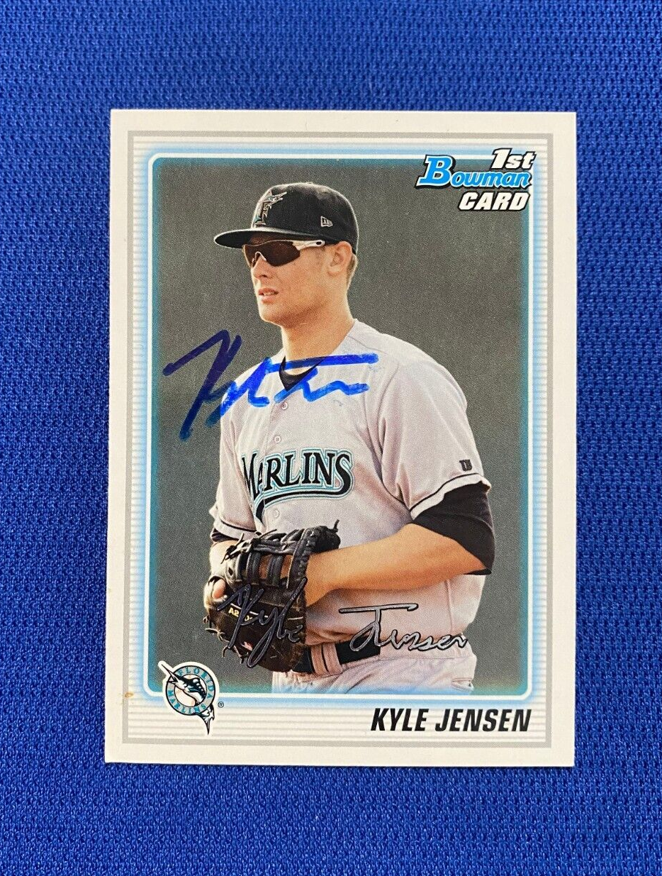 2010 BOWMAN DRAFT KYLE JENSEN FL MARLINS SIGNED AUTOGRAPH AUTO CARD #BP66 W/COA