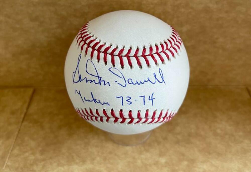 SAM MCDOWELL YANKEES 73-74 SIGNED AUTOGRAPHED M.L. BASEBALL BAS BA26152