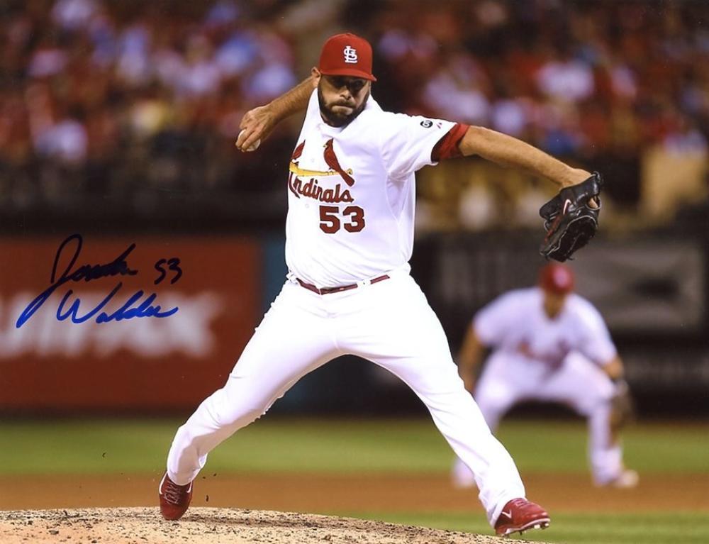 JORDAN WALDEN  ST. LOUIS CARDINALS ACTION SIGNED 8X10 PHOTO W/COA