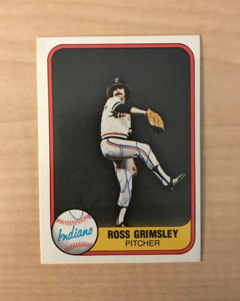 ROSS GRIMSLEY CLEVELAND INDIANS SIGNED AUTOGRAPHED 1981 FLEER CARD #406 W/COA 