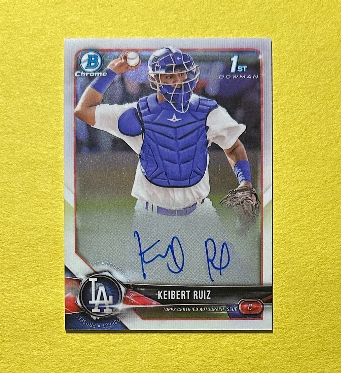2018 BOWMAN CHROME KEIBERT RUIZ 1ST BOWMAN BASE AUTO #CPA-KR DODGERS