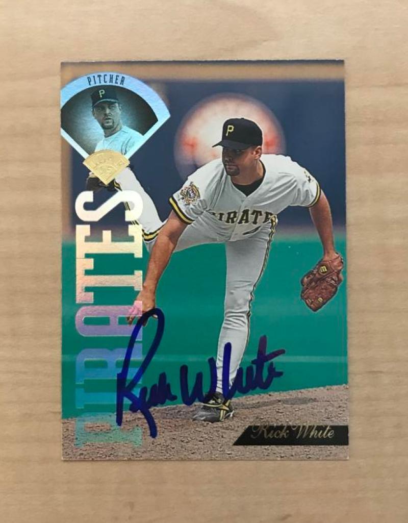 RICK WHITE PITTSBURGH PIRATES SIGNED AUTOGRAPHED 1995 LEAF CARD #152 W/COA