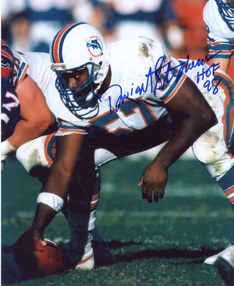 DWIGHT STEPHENSON HOF 98 MIAMI DOLPHINS SIGNED AUTOGRAPHED 8X10 PHOTO W/COA