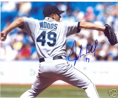 JAKE WOODS SEATTLE MARINERS SIGNED 8X10 PHOTO W/COA