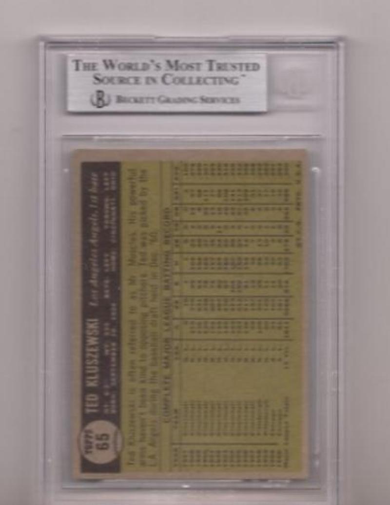 1961 TOPPS TED KLUSZEWSKI ANGELS SIGNED CARD BECKETT AUTHENTIC AUTO VINTAGE
