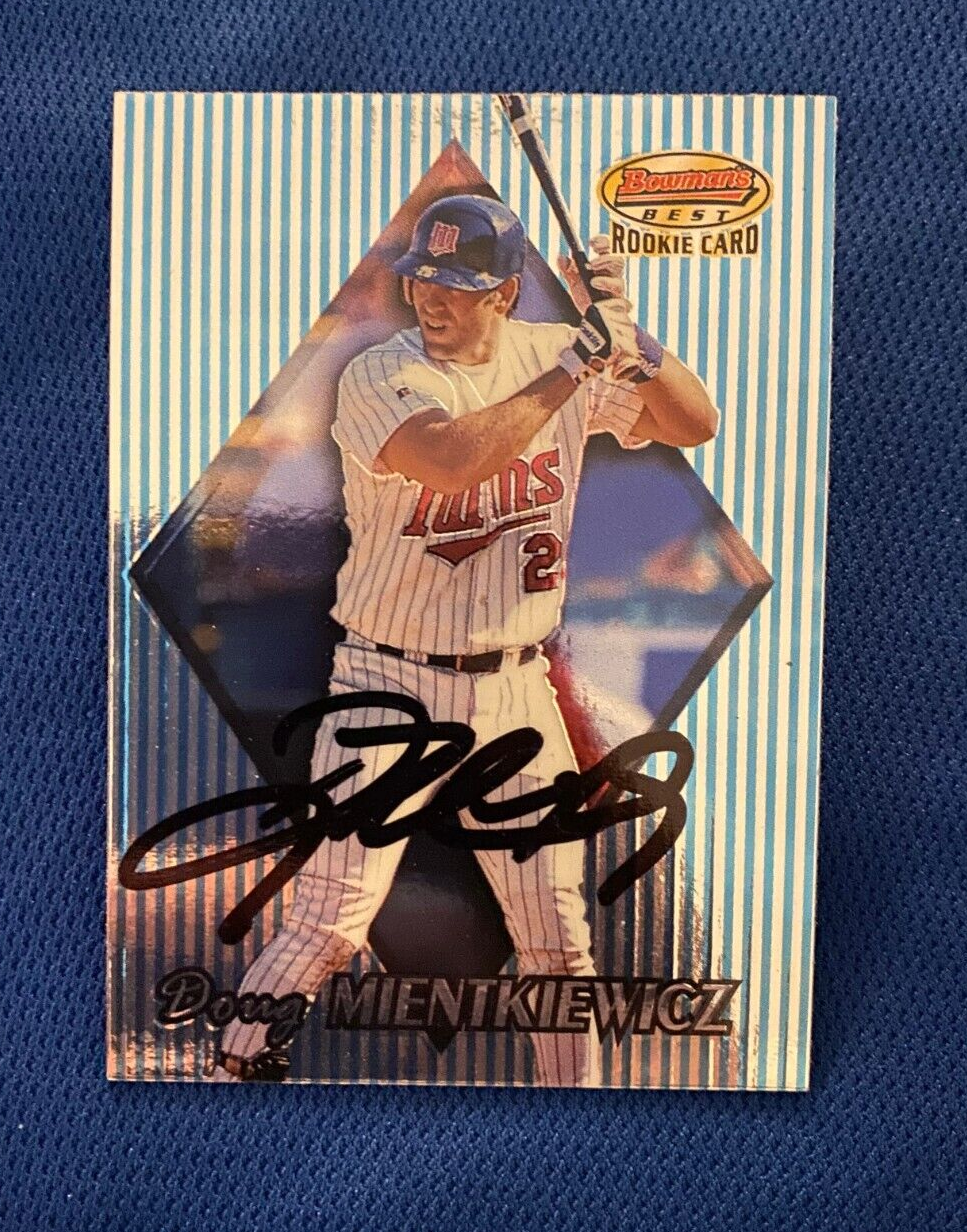 1999 BOWMAN BEST DOUG MIENTKIEWICZ TWINS RC SIGNED AUTOGRAPHED CARD #156 W/COA