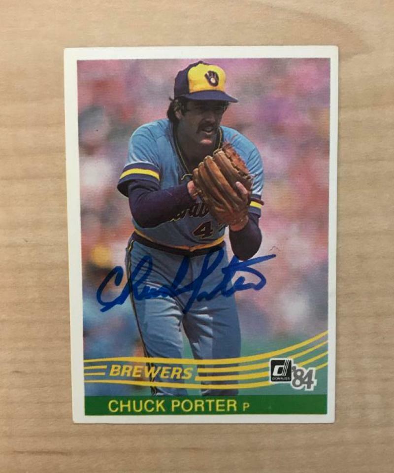 CHUCK PORTER MILWAUKEE BREWERS SIGNED AUTOGRAPHED 1984 DONRUSS CARD #333 W/COA