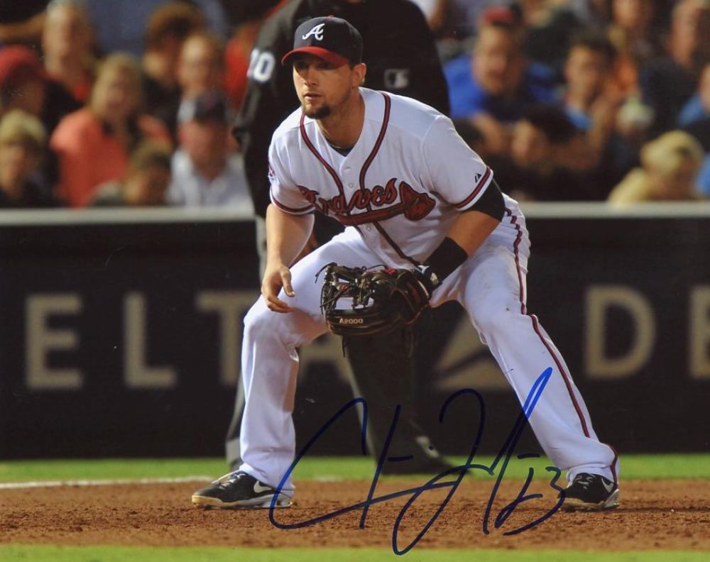 CHRIS JOHNSON ATLANTA BRAVES SIGNED 8X10 PHOTO W/COA