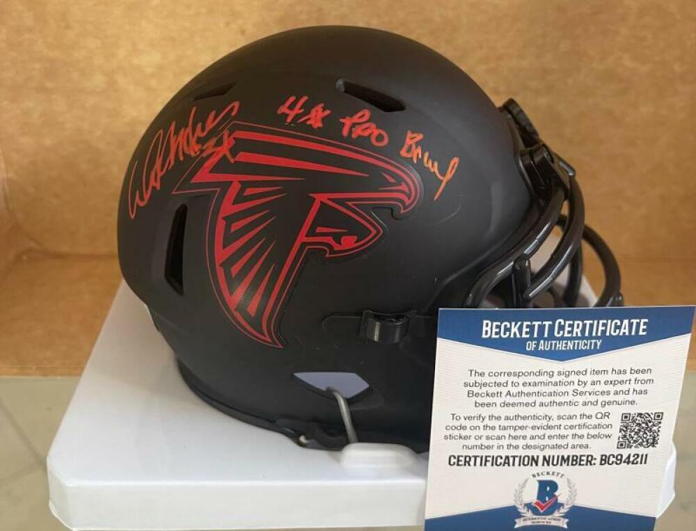 WILLIAM ANDREWS FALCONS 4X PRO BOWL SIGNED ECLIPSE MINI HELMET BAS BC94211
