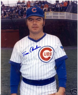 TOM PHOEBUS CHICAGO CUBS SIGNED 8X10 PHOTO W/COA