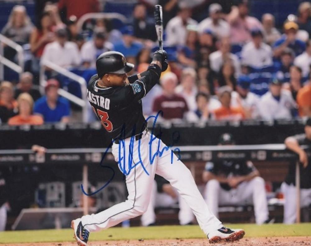 STARLIN CASTRO MIAMI MARLINS SIGNED AUTOGRAPHED 8X10 PHOTO W/ COA