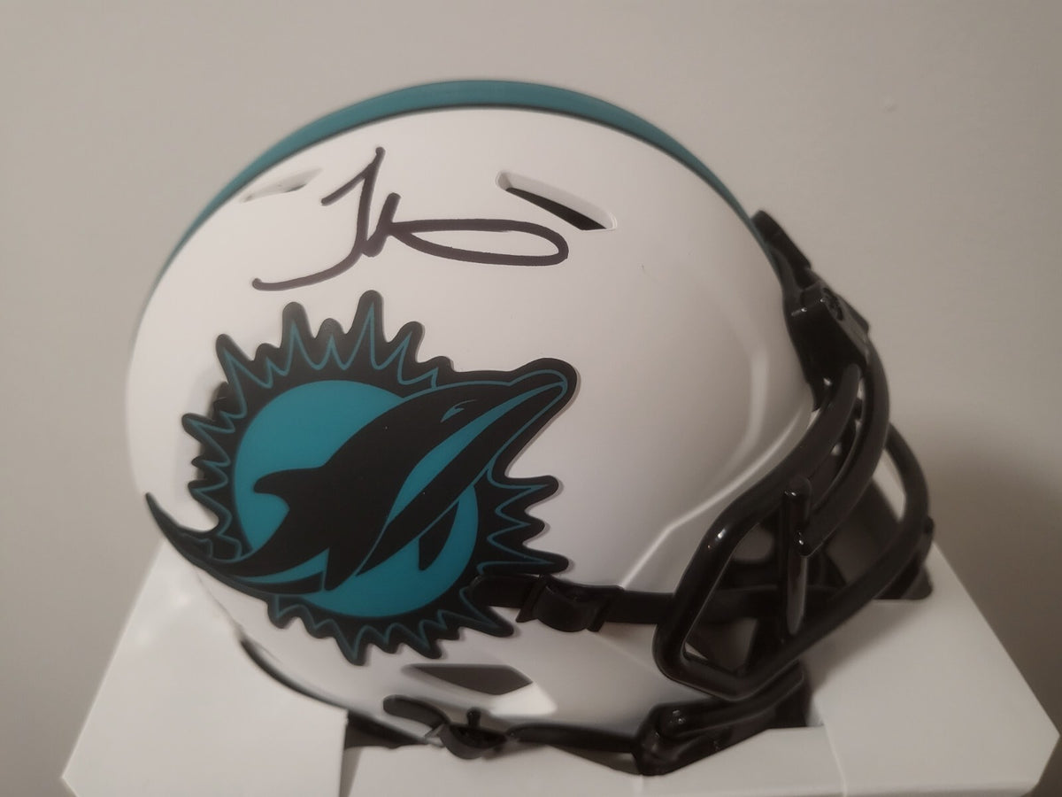 TYREEK HILL MIAMI DOLPHINS SIGNED AUTOGRAPHED AUTO LUNAR MINI HELMET BECKETT *