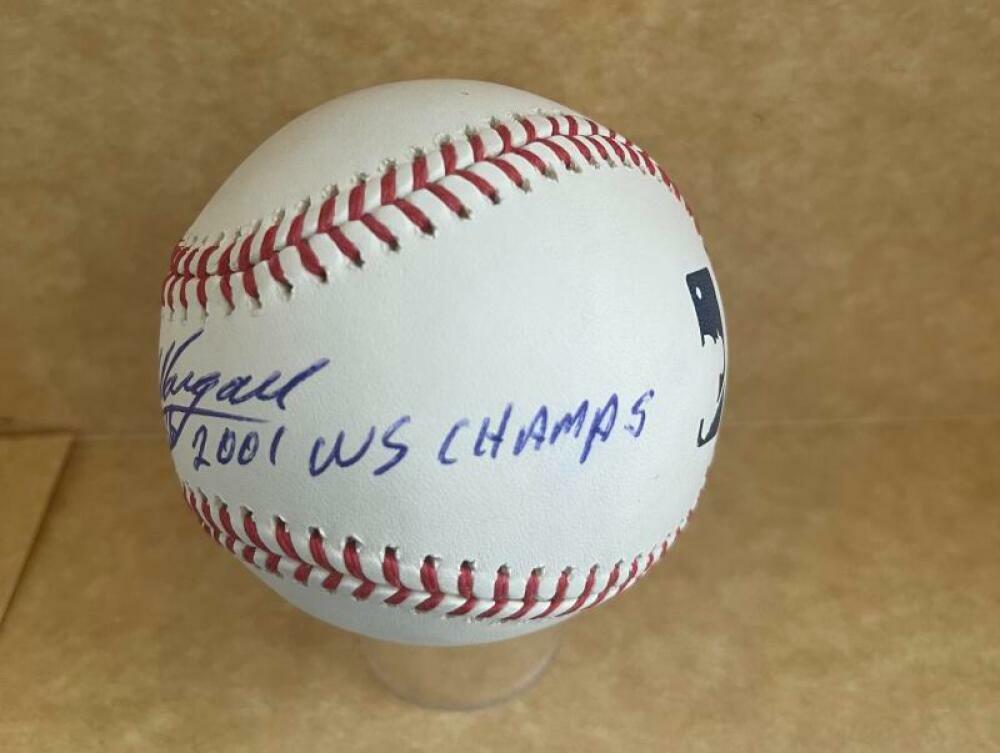 MIKE MORGAN 2001 WS CHAMPS DBACKS SIGNED AUTO M.L. BASEBALL BECKETT BA29428