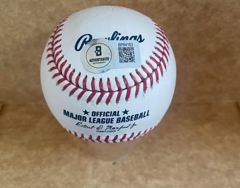 JOHAN ROJAS PHILLIES "SWEET SPOT" SIGNED AUTOGRAPHED M.L. BASEBALL BECKETT AUTH