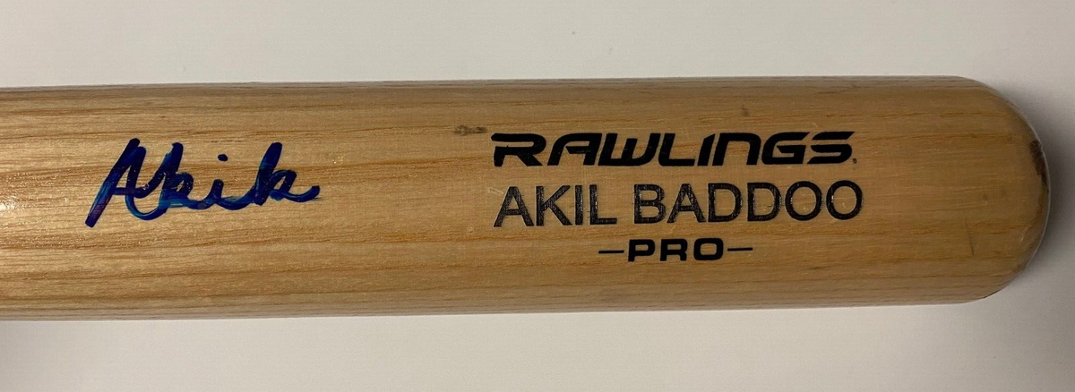 AKIL BADDOO DETROIT TIGERS SIGNED AUTOGRAPHED RAWLINGS PRO BAT W/COA